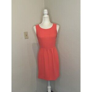 J Crew bright coral sleeveless "Camille" Lined dress size 2 3604